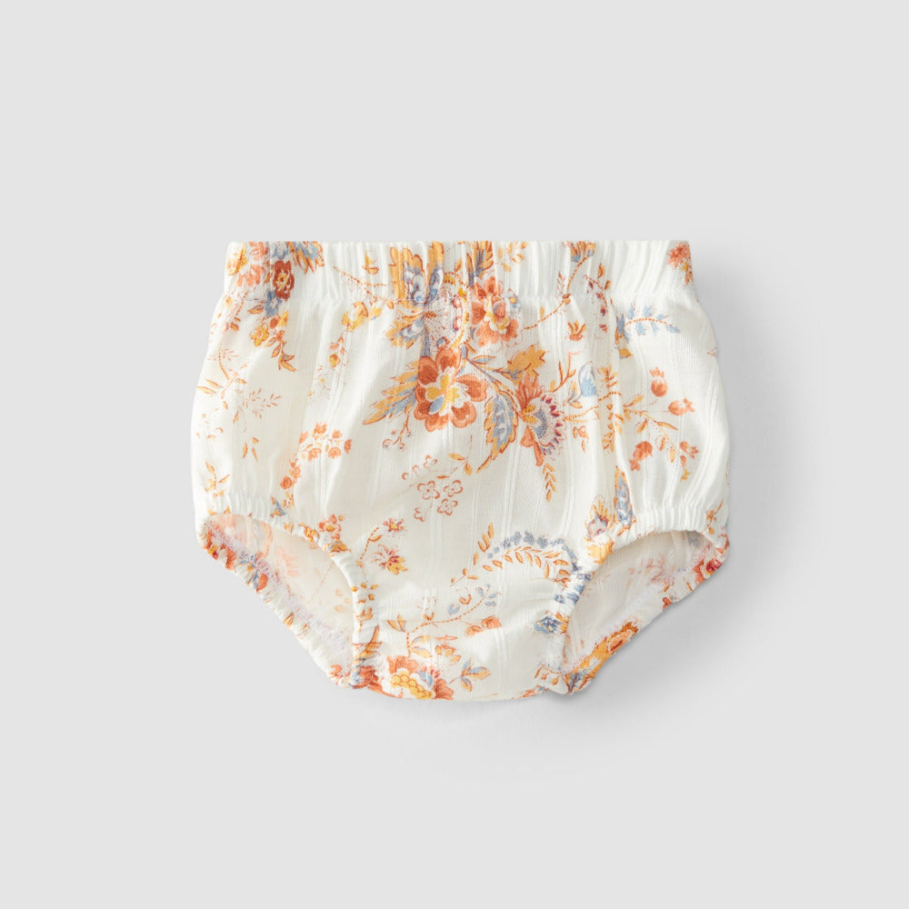 Vestido com tapa fraldas print floral - Laranjinha