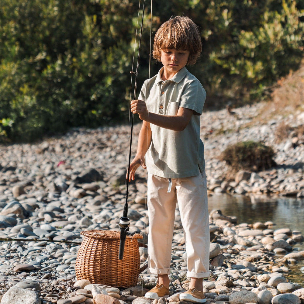 Calças cigarrette com três bolsos - Laranjinha