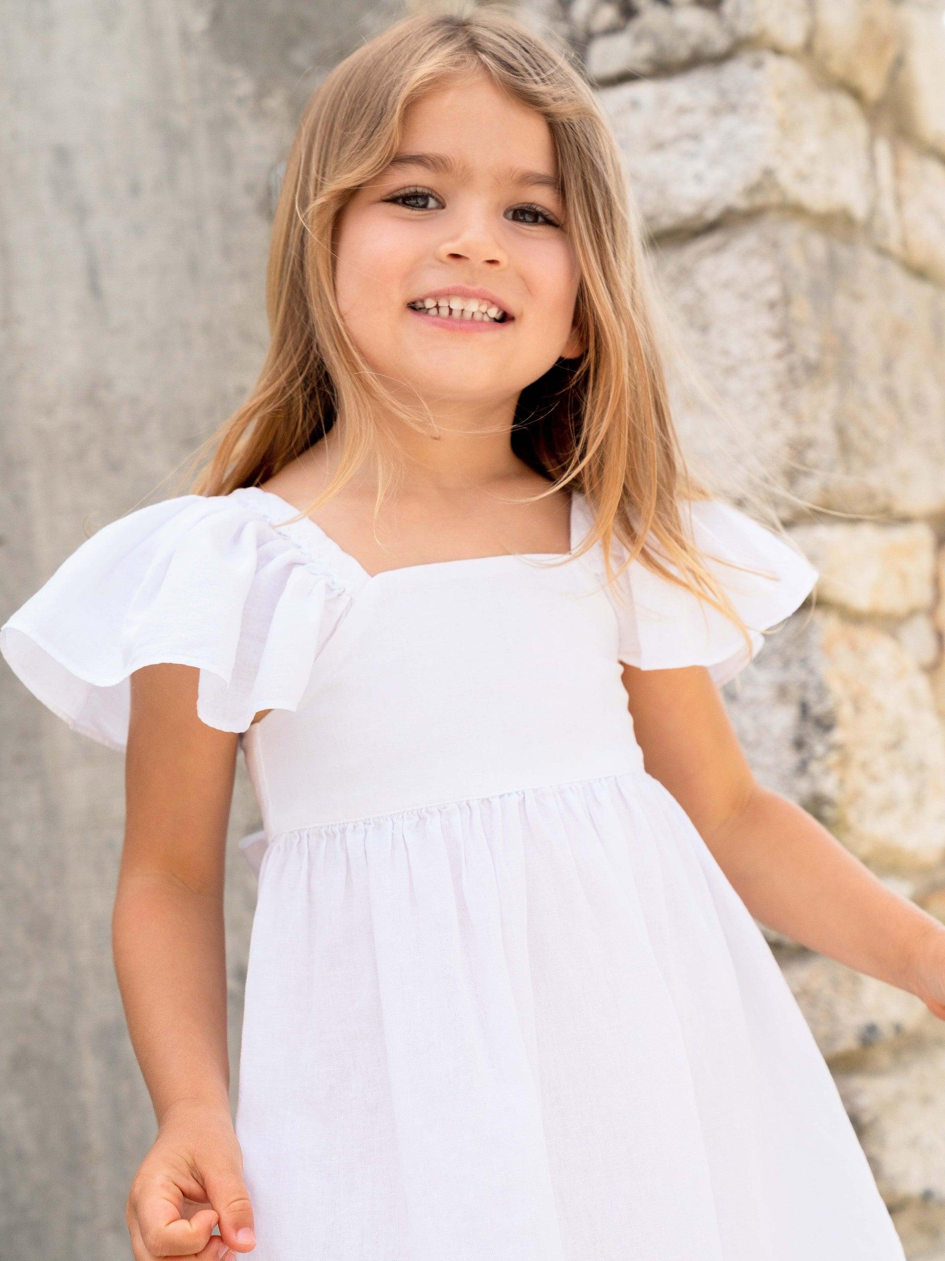 Vestido com laço e espiguilha - Laranjinha