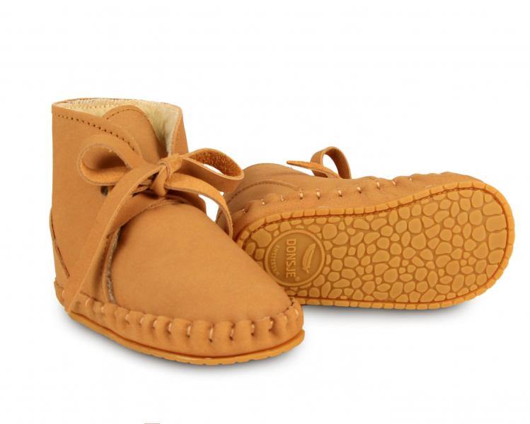 Botim para bebé em pele forrado com pêlo 