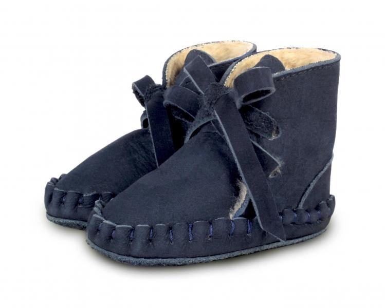 Botim para bebé em pele forrado com pêlo 