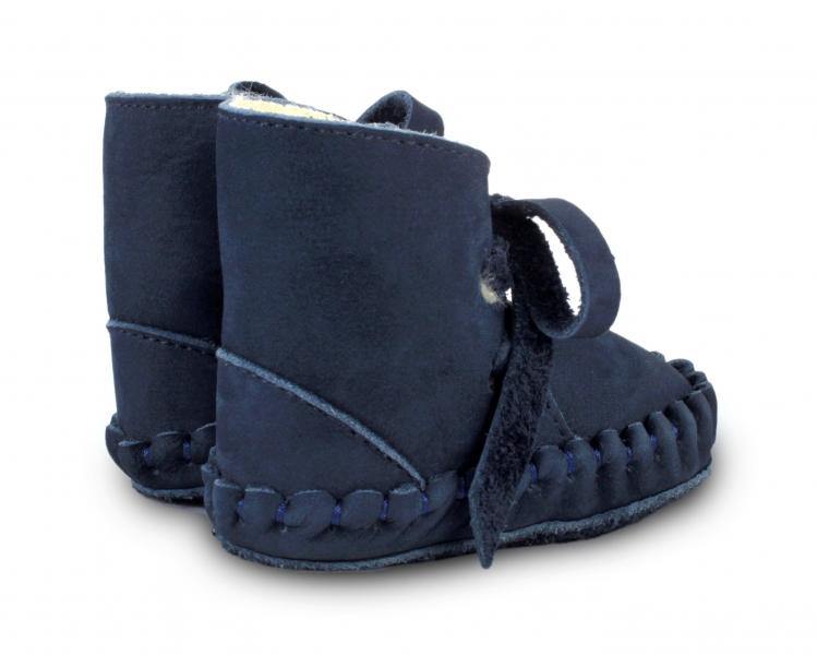 Botim para bebé em pele forrado com pêlo 