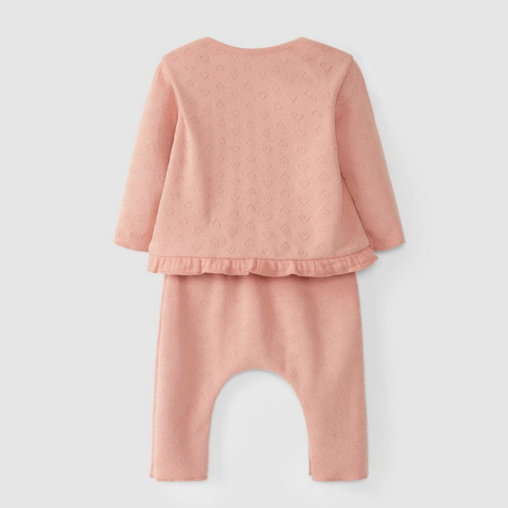 Kit leggins e t-shirt com padrão de coração perfurado - Snug