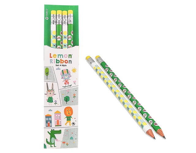 Set 4 lápis leão e crocodilo - chuvadeamor