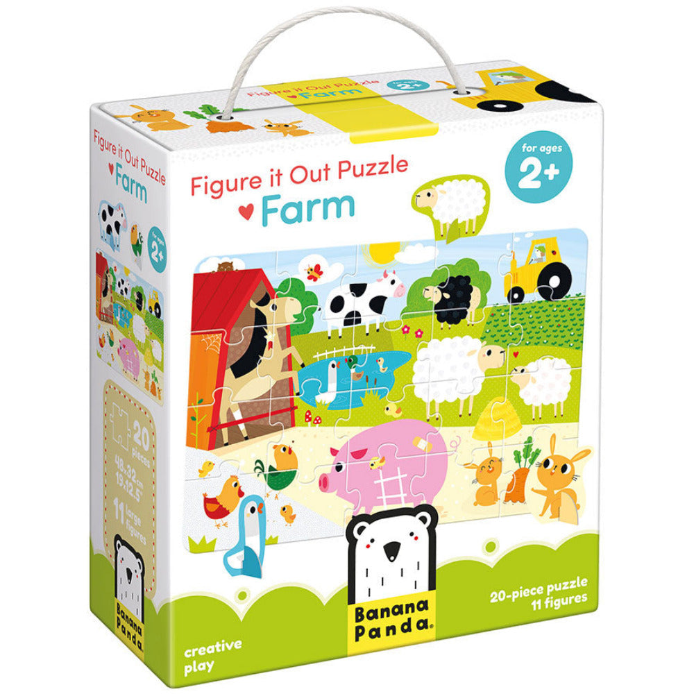 Puzzle com figuras 3D ANIMAIS DA QUINTA - Banana Panda