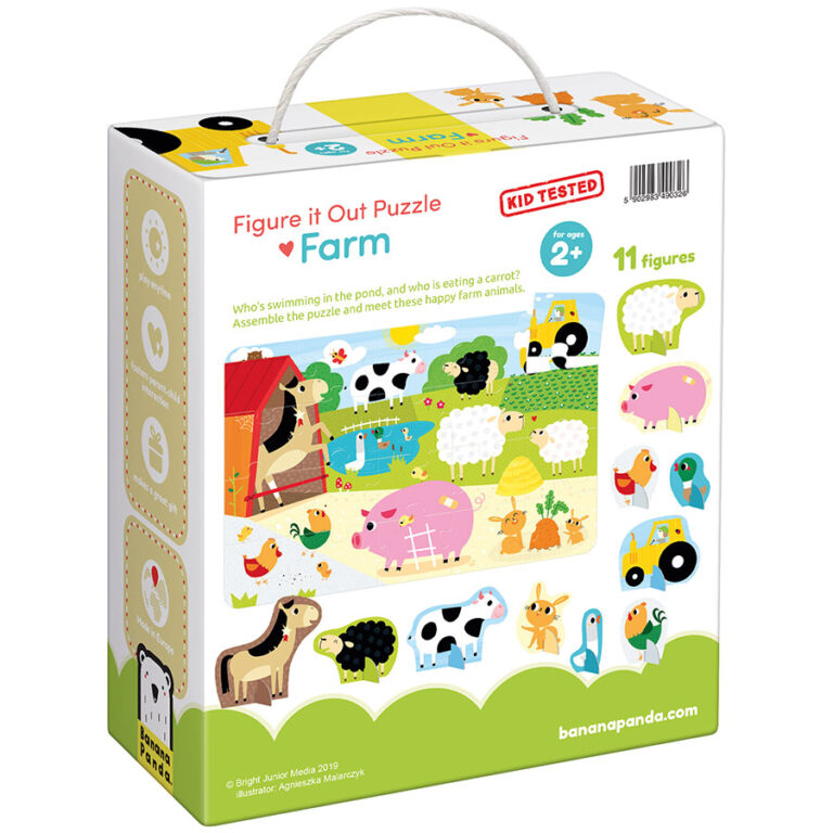 Puzzle com figuras 3D ANIMAIS DA QUINTA - Banana Panda
