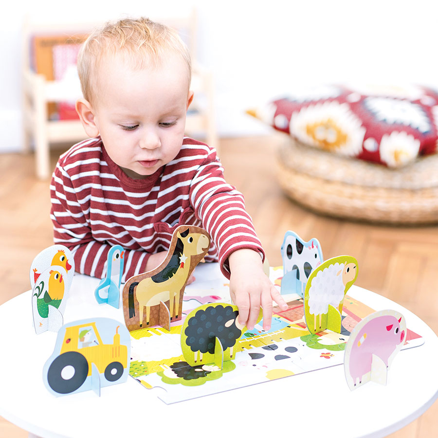 Puzzle com figuras 3D ANIMAIS DA QUINTA - Banana Panda