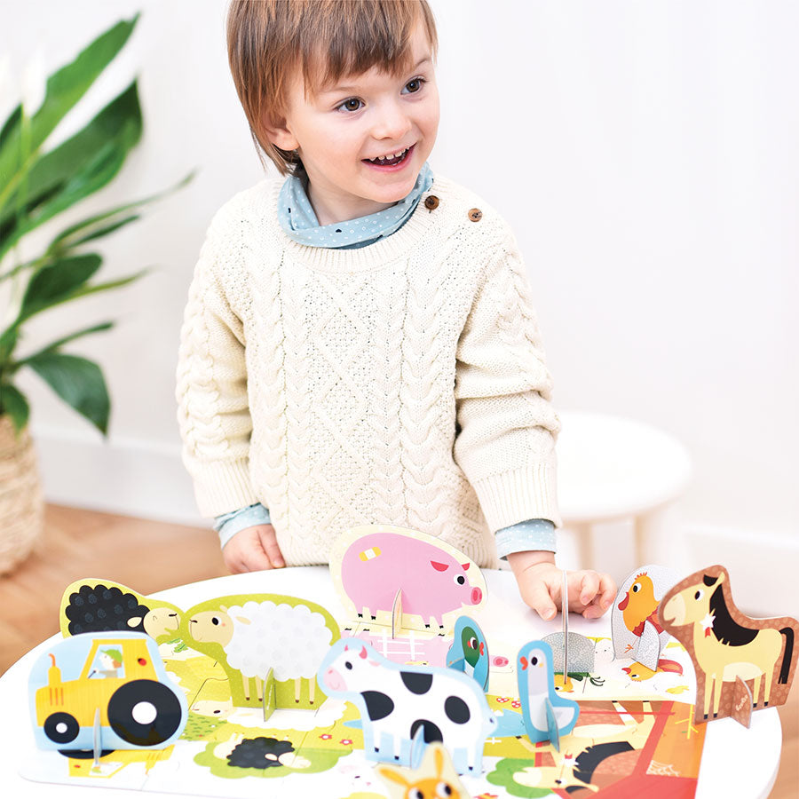 Puzzle com figuras 3D ANIMAIS DA QUINTA - Banana Panda