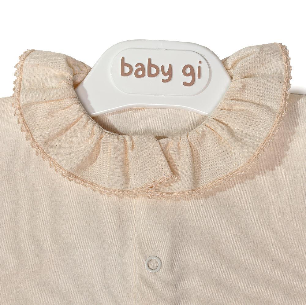 Babygrow de algodão ecológico com bolso e folho - BabyGi