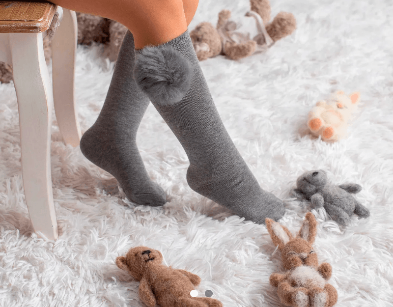 Meia Pompom Lateral - chuvadeamor