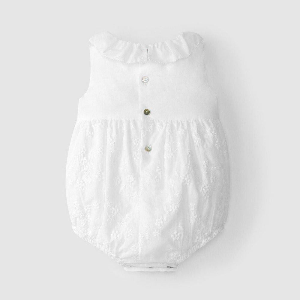 Fofo com encaixe no peito e gola folho - Laranjinha