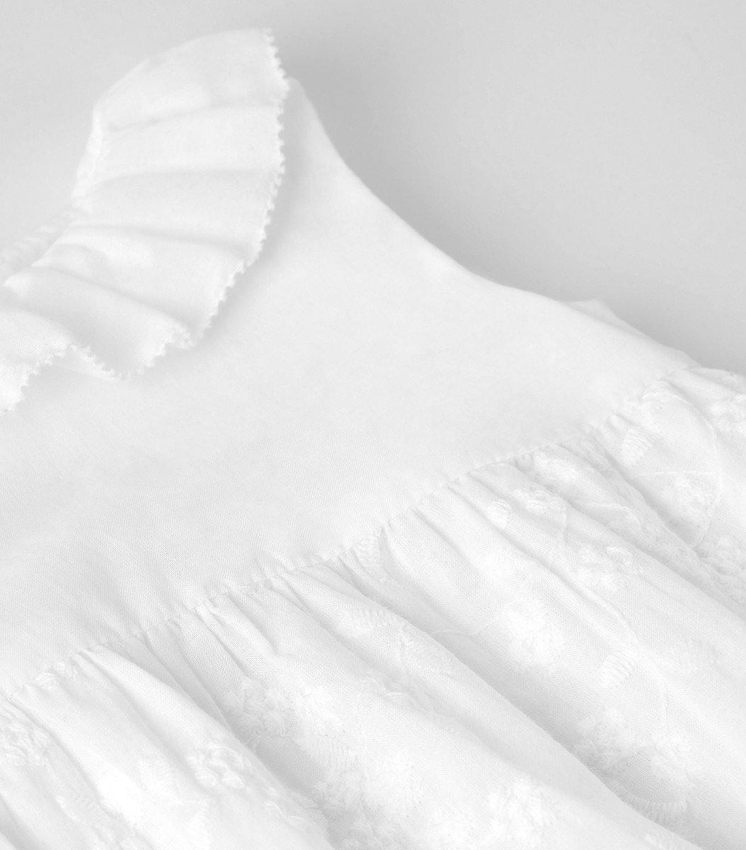 Fofo com encaixe no peito e gola folho - Laranjinha