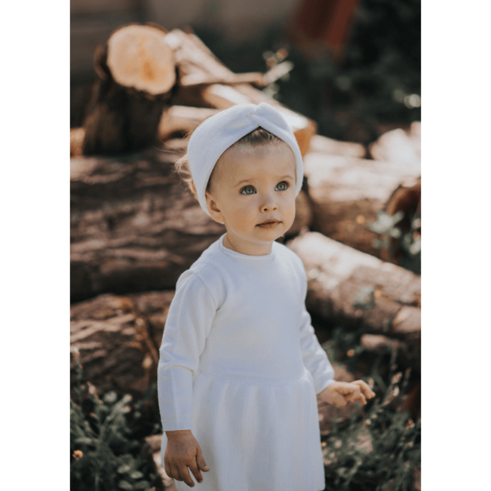 Fita de cabelo em malha de lã