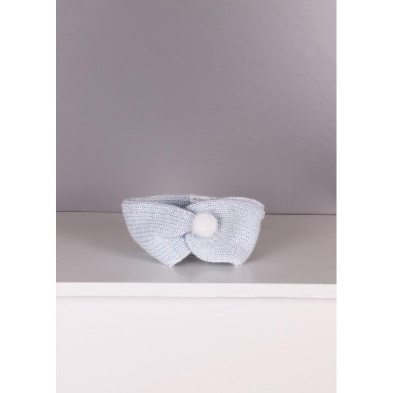 Fita com pompom em malha de lã