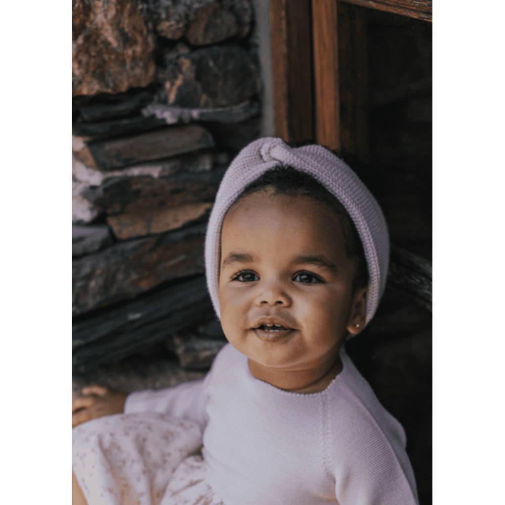 Fita de cabelo em malha de lã