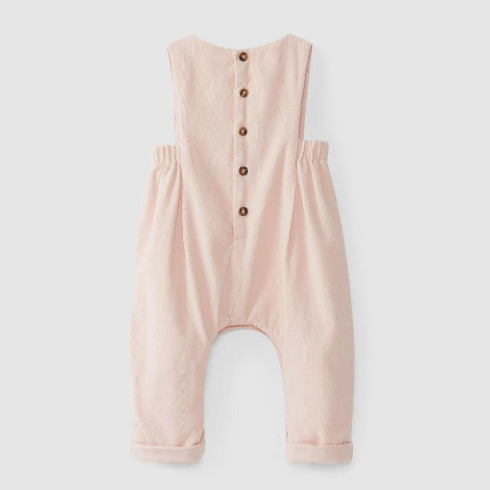 Jardineiras em micro-bombazine com laços 