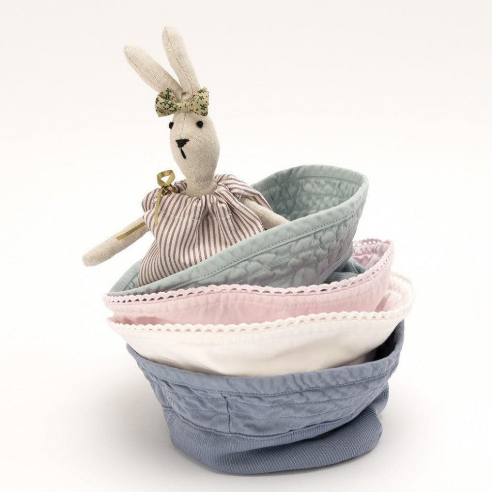 Chapéu tecido e malha canelada com renda - Laranjinha