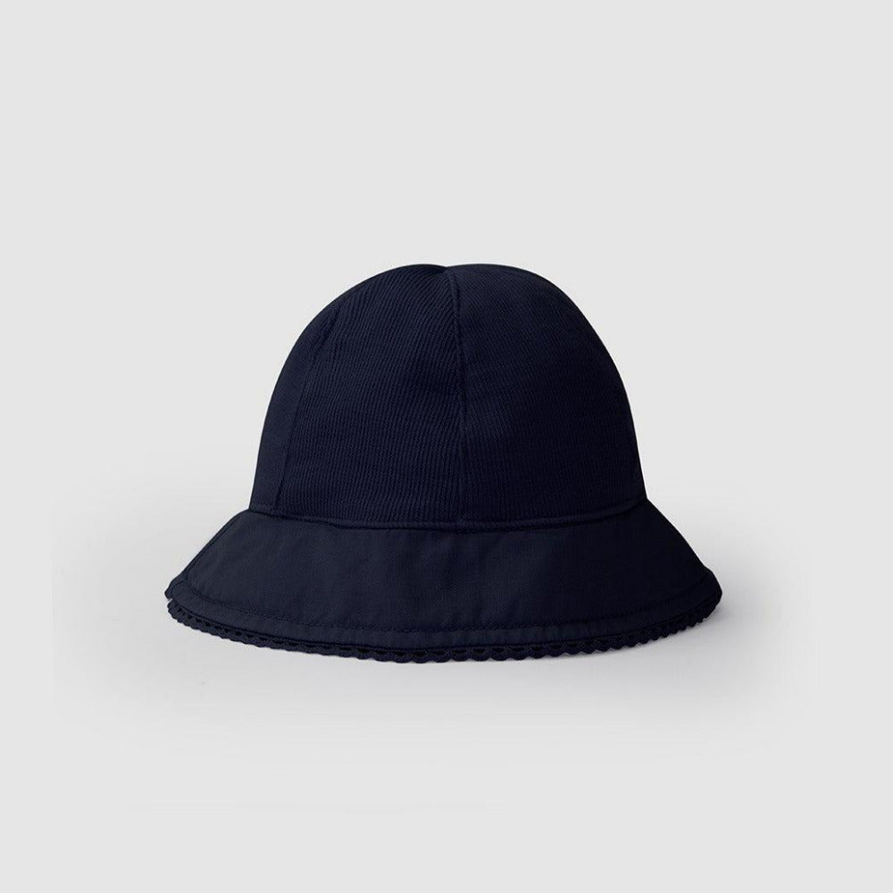 Chapéu tecido e malha canelada com renda - Laranjinha