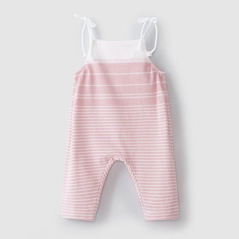 Macacão piqué de riscas - Laranjinha - chuvadeamor