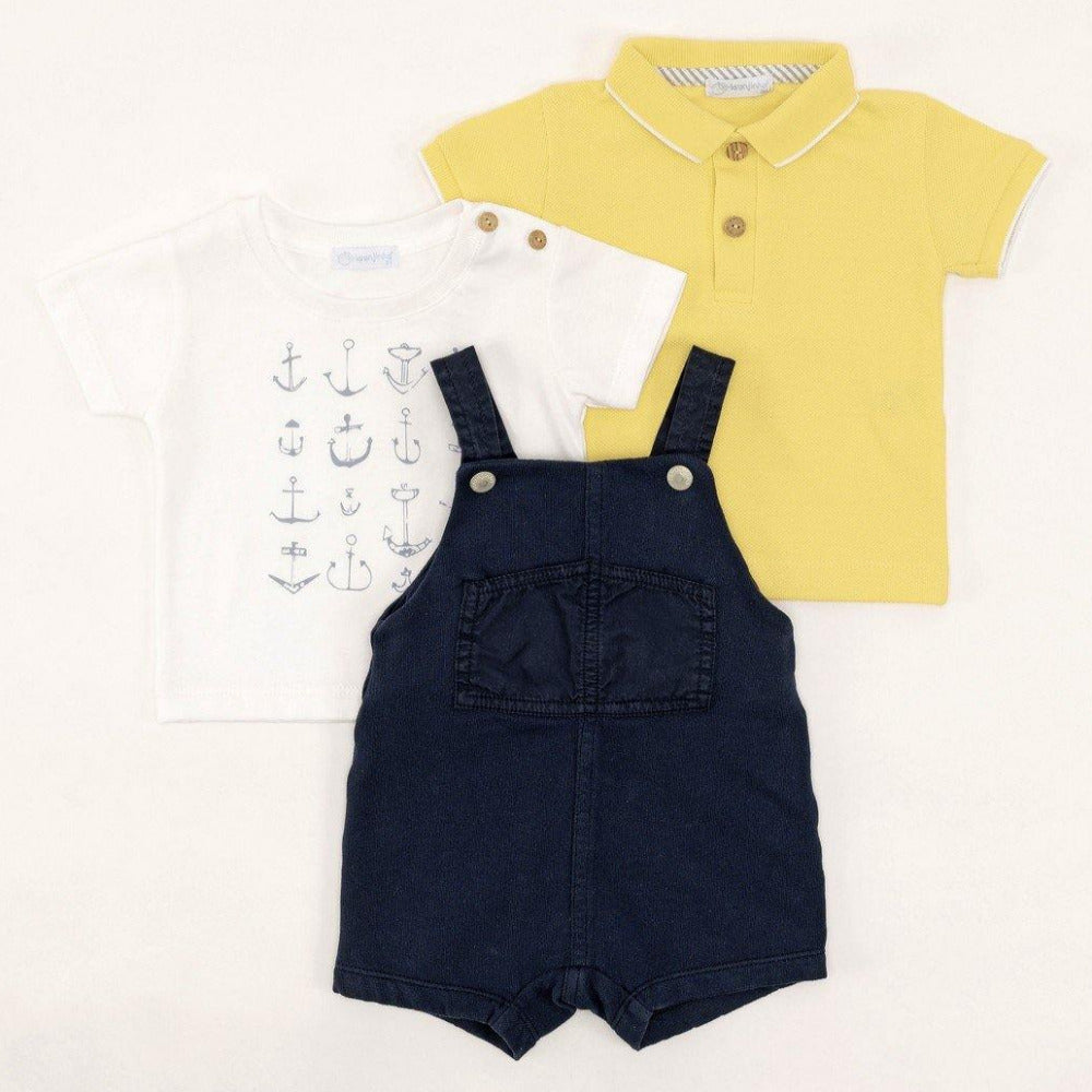 Jardineiras curtas felpa de algodão - Laranjinha