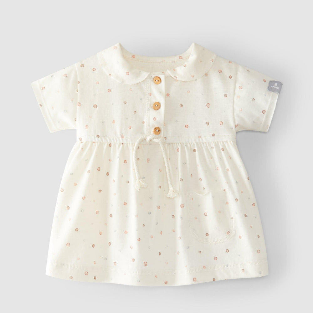Vestido pintas gola redonda - Snug - chuvadeamor